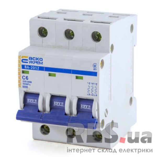 Автоматический выключатель ВА-2012 6А 3п. АскоУкрем Киев - изображение 1