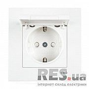Розетка с заземлением и крышкой белая VIKO KARRE Киев