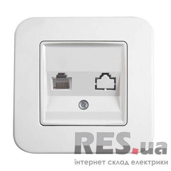 Розетка компьютерная RJ45 CAT5e белая VIKO Rollina Київ - изображение 1