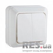 Выключатель накладной двухклавишный белый ВЗ10-2-0-CT-W АскоУкрем Киев