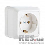 Розетка накладная с заземлением белая Р316-3-CT-W АскоУкрем Киев