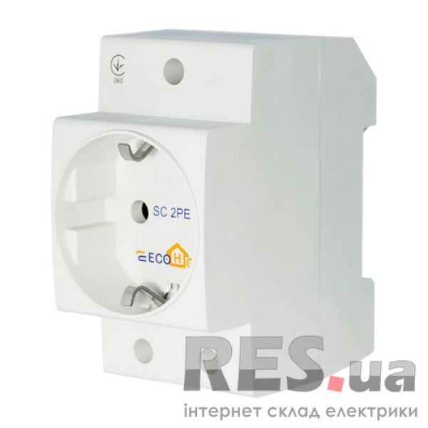 Розетка с заземлением на DIN-рейку SC 2PE Ecohome Киев - изображение 1