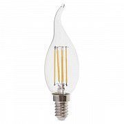 Лампа светодиодная свеча на ветру CF37 6W E14 4000K FILAMENT LB-159 Feron Киев