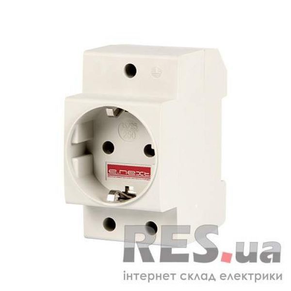 Розетка с заземлением на DIN-рейку e.socket.pro.din.tms, 230 В, L N PE Enext Київ - изображение 1