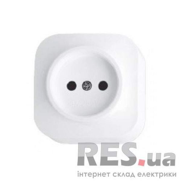 Розетка без заземления белая EVA HOROZ 112-003-0001 Киев - изображение 1