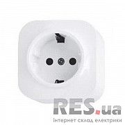 Розетка с заземлением белая EVA HOROZ 112-004-0001 Киев