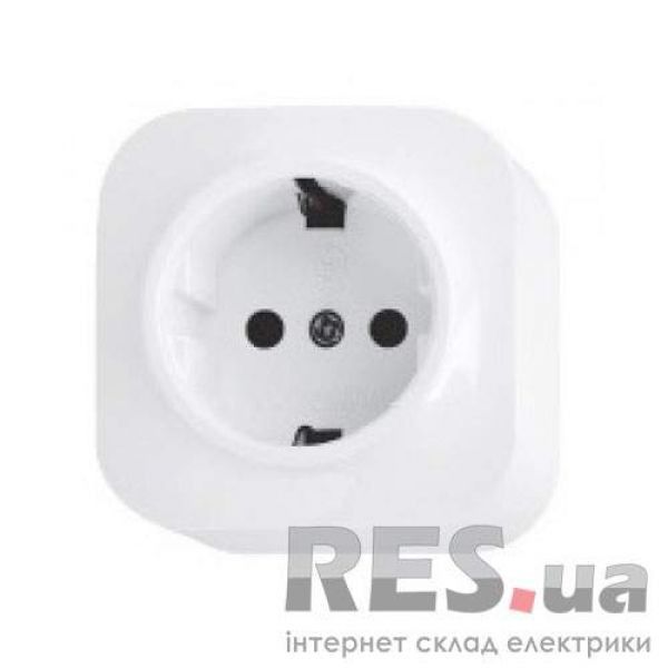 Розетка с заземлением белая EVA HOROZ 112-004-0001 Киев - изображение 1