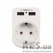 Розетка с двумя USB выходами LM681  Lemanso Киев