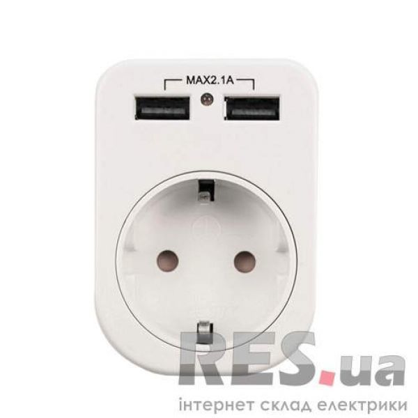 Розетка с двумя USB выходами LM681 Lemanso Киев - изображение 1