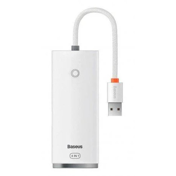USB HUB Baseus Lite Series 4-Port USB-A (USB-A to 4USB 3.0) 25cm White (WKQX030002) (Код товару:4140 Харьков - изображение 1