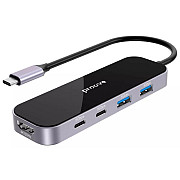 USB HUB Proove Shadow (2*USB3.0 + Type-C + PD100W + HDMI) Dark Gray (HBSW10221205) (Код товару:41973 Харьков