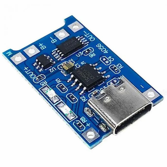 Плата для зарядки литиевых аккумуляторов 5V на чипе TP4056, зарядный модуль USB Type C с защитой Харьков - изображение 1
