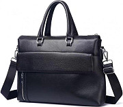 Мужская сумка-портфель Tiding Bag кожаная черная Киев