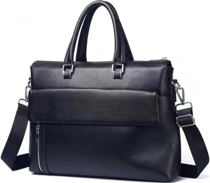 Мужская сумка-портфель Tiding Bag кожаная черная Киев - изображение 1