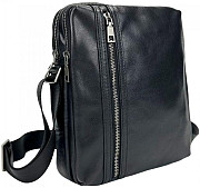 Мужская сумка кожаная Tiding Bag через плечо черная Киев