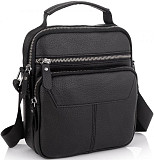 Сумка мужская кожаная Tiding Bag через плечо черная Киев
