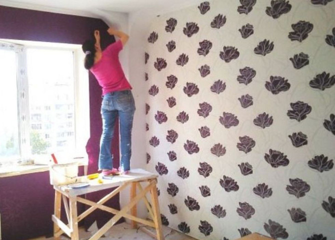 Поклейка обоев Малярные работы Киев и пригород Київ - изображение 1