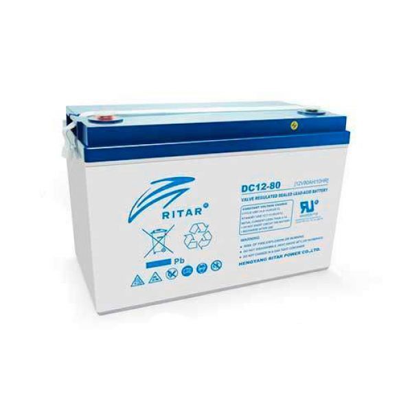 Аккумуляторная батарея DC12-80 12V 80Ah AGM RITAR Киев - изображение 1