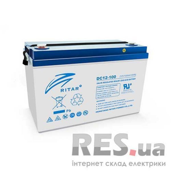 Аккумуляторная батарея DG12-100 12V 100 Ah GEL RITAR Киев - изображение 1
