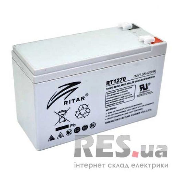 Аккумуляторная батарея RT1270 12V 7 Ah AGM RITAR Киев - изображение 1