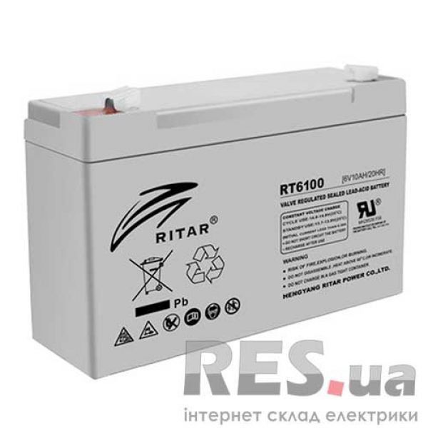 Аккумуляторная батарея RT6100 6V 10 Ah AGM RITAR Киев - изображение 1