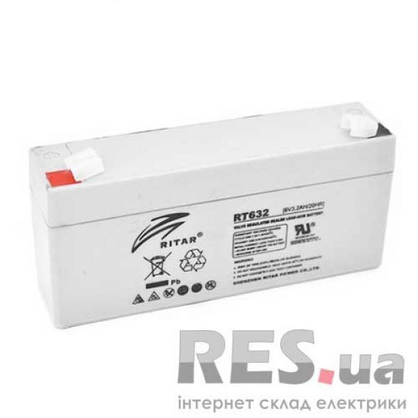 Аккумуляторная батарея RT632 6V 3.2 Ah AGM RITAR Киев - изображение 1