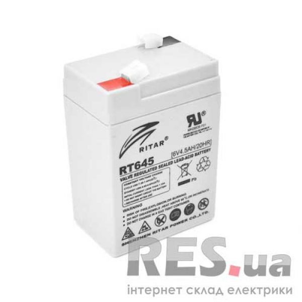 Аккумуляторная батарея RT645 6V 4.5 Ah AGM RITAR Київ - изображение 1