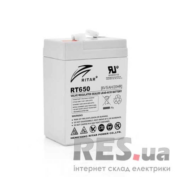 Аккумуляторная батарея RT650 6V 5 Ah AGM RITAR Киев - изображение 1