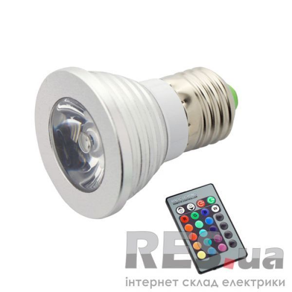 Лампа светодиодная 3W E27 RGB с пультом LM294 Lemanso Киев - изображение 1