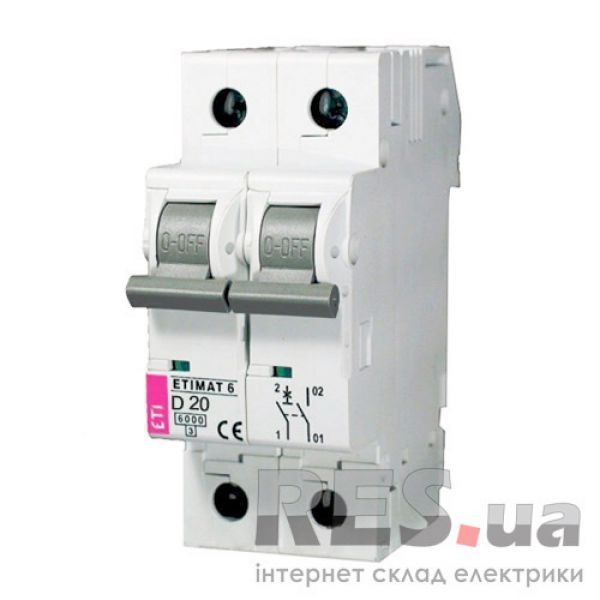 Автоматический выключатель ETIMAT6 2p D 20A ETI Киев - изображение 1