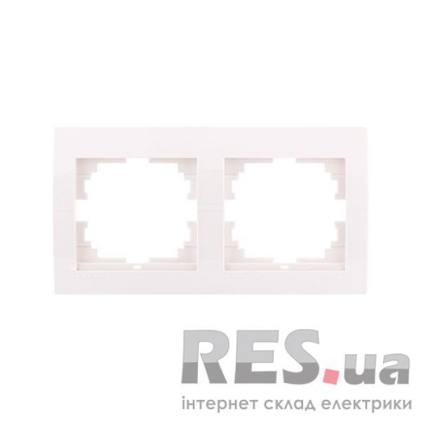 Двойная рамка Lezard Deriy горизонтальная Белая (702-0200-147) Киев - изображение 1