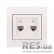 Компьютерная розетка двойная Lezard Deriy RJ45 5 категория Белая (702-0202-141) Киев