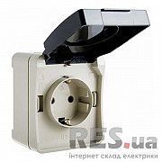 Розетка накладная с заземлением белая АскоУкрем (Р316-3-ІР54) Киев