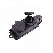 Розетка двойная переносная Lezard IP44 2P+E Каучук (106-0400-0110) Киев