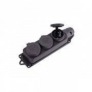 Розетка тройная переносная Lezard IP44 2P+E Каучук (106-0400-0101) Киев