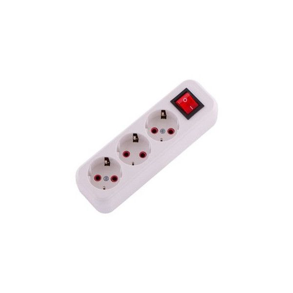 Колодка Lezard Lila 3 розетки с заземлением, кнопка (720-0300-302) Киев - изображение 1
