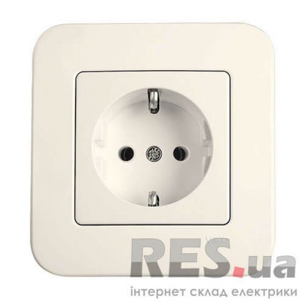 Розетка Viko Rollina с заземлением Кремовая (90421008) Киев - изображение 1