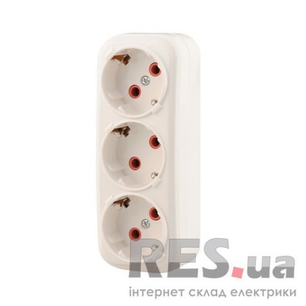 Тройник с заземлением прямоугольный Lezard (715-0800-608) Киев - изображение 1