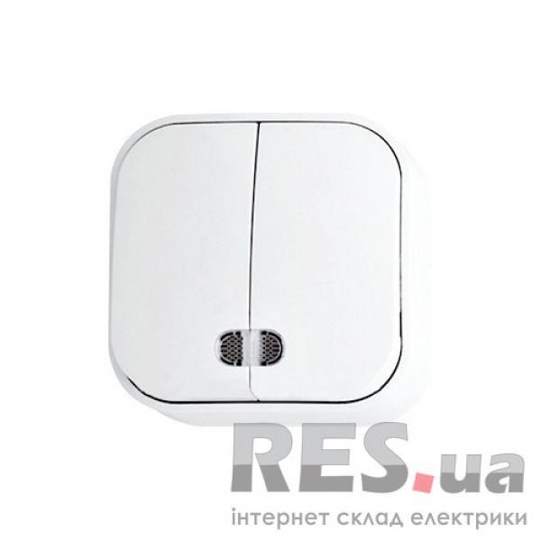 2-клавишный выключатель с подсветой EVA HOROZ (112-002-0002) Киев - изображение 1