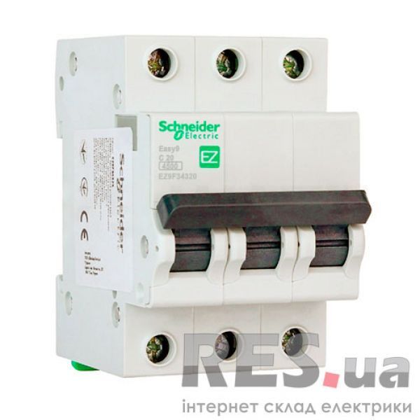 Автоматический выключатель EZ9 3p 20A C Easy9 Schneider Electric (EZ9F34320) Киев - изображение 1