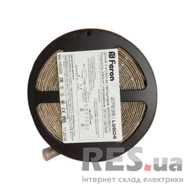 Лента светодиодная smd3528/60 желтая IP65 (12В) Feron LS604 Киев - изображение 1