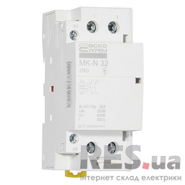 Контактор модульный на Din-рейку МК-N 2Р 220В 32А АскоУкрем Киев - изображение 1