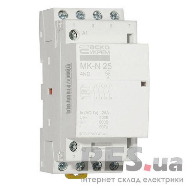 Контактор модульный на Din-рейку МК-N 4Р 220В 25А АскоУкрем Київ - изображение 1