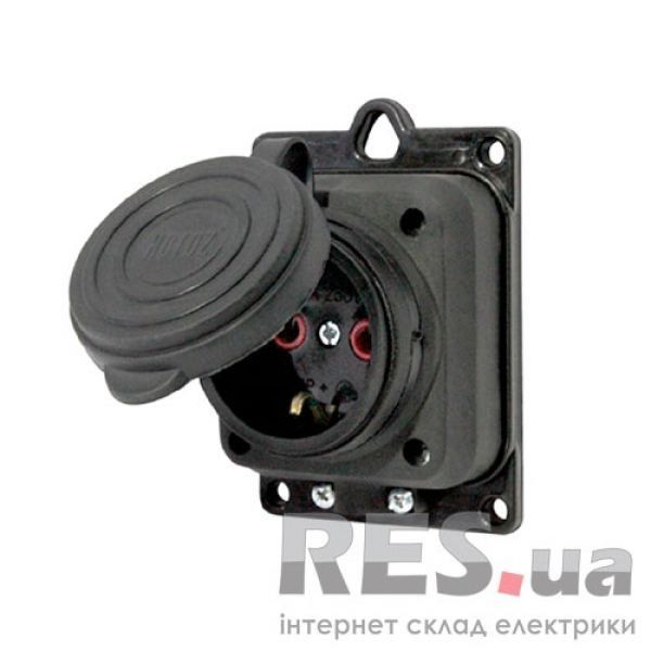 Колодка каучуковая 1 гнездо с заземлением и крышкой Horoz 112-006-0001 Киев - изображение 1