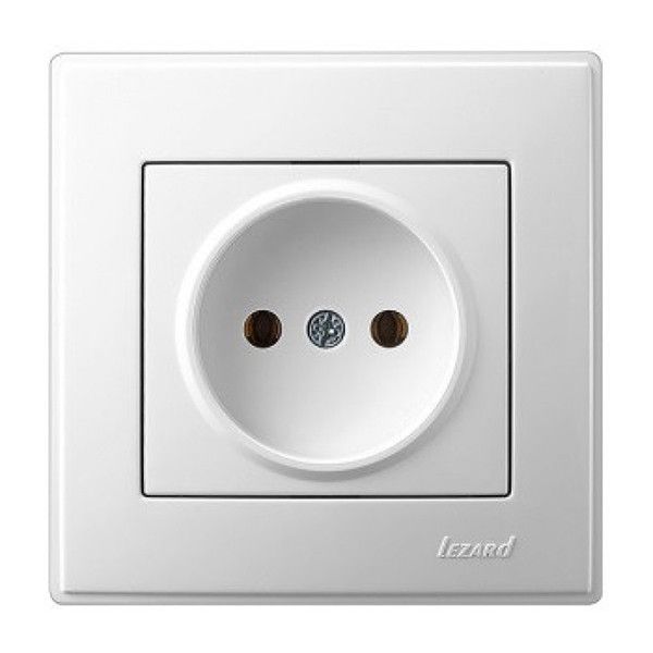 Розетка без заземления Lezard LESYA Белая (705-0202-121B) Киев - изображение 1