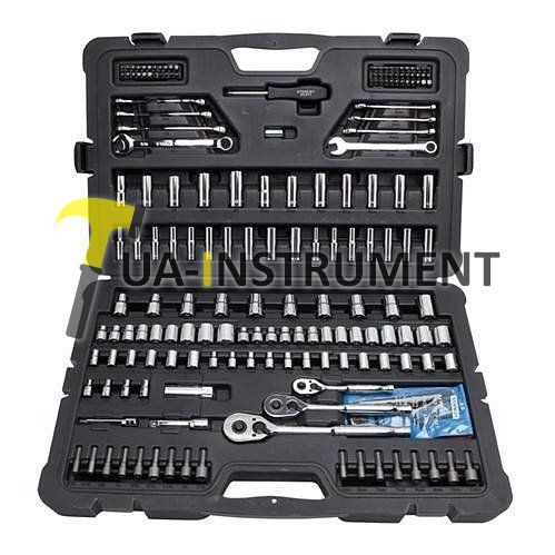 Набор инструментов 201 ед (трещотки 1/4" 3/8 "1/2" , биты: PZ, PH, Torx, Sq, Hex, Sl, ключи р/н мм и Кременчуг - изображение 1