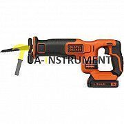Пила сабельная аккумуляторная BLACK+DECKER, 18В / 1.5Ач LiIon, 0-3000ход/мин, (полотно 150мм), шт Кременчуг