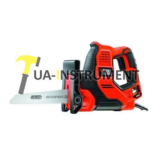 Электроножовка ручная RS890K BLACK+DECKER, 500 Вт, мах.рез 200 мм, 3 полотна, чемодан., шт Кременчуг - изображение 1