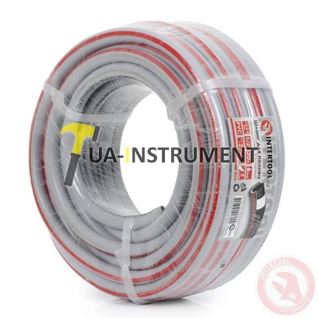 Шланг для полива 5-ти слойный 1/2", 20м, армированный PVC INTERTOOL GE-4132 Кременчуг - изображение 1