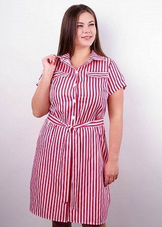Платье-рубашка Ирина красный Киев - изображение 1